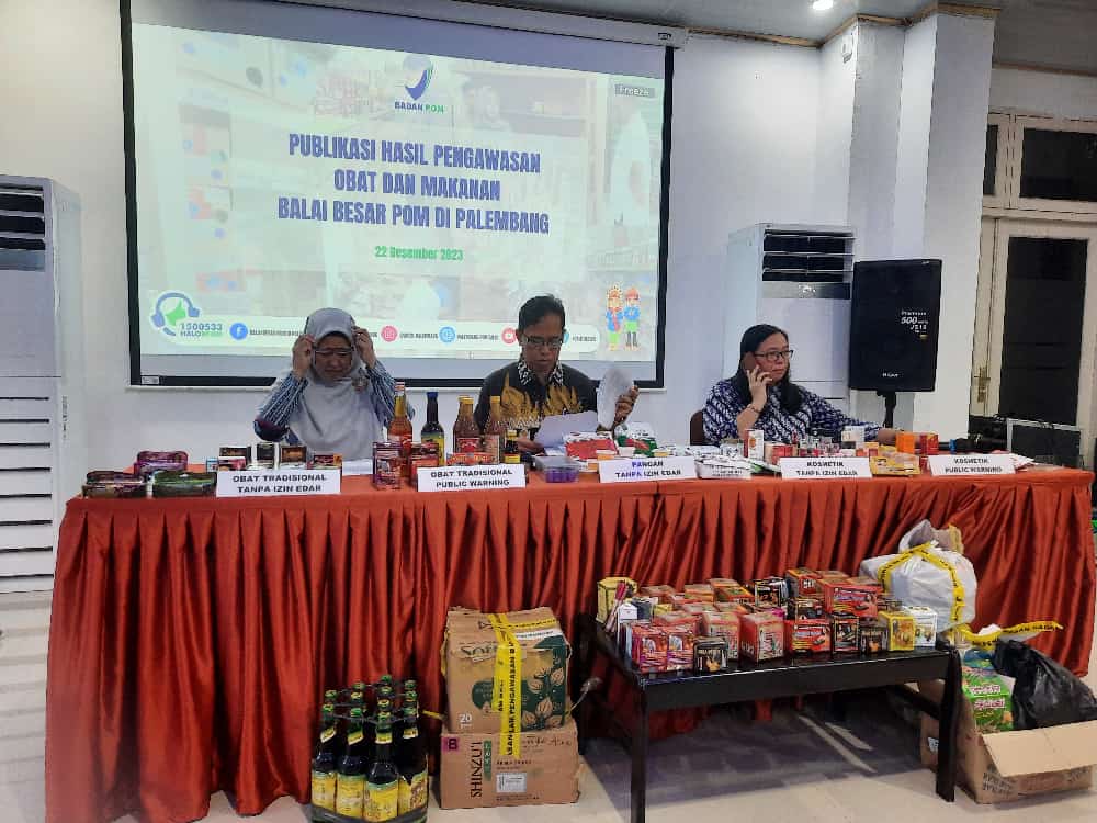 Hingga 21 Desember 2023, BPOM Palembang Beri Sanksi PSK 2 Apotek dan 1 Pedagang Besar Farmasi 