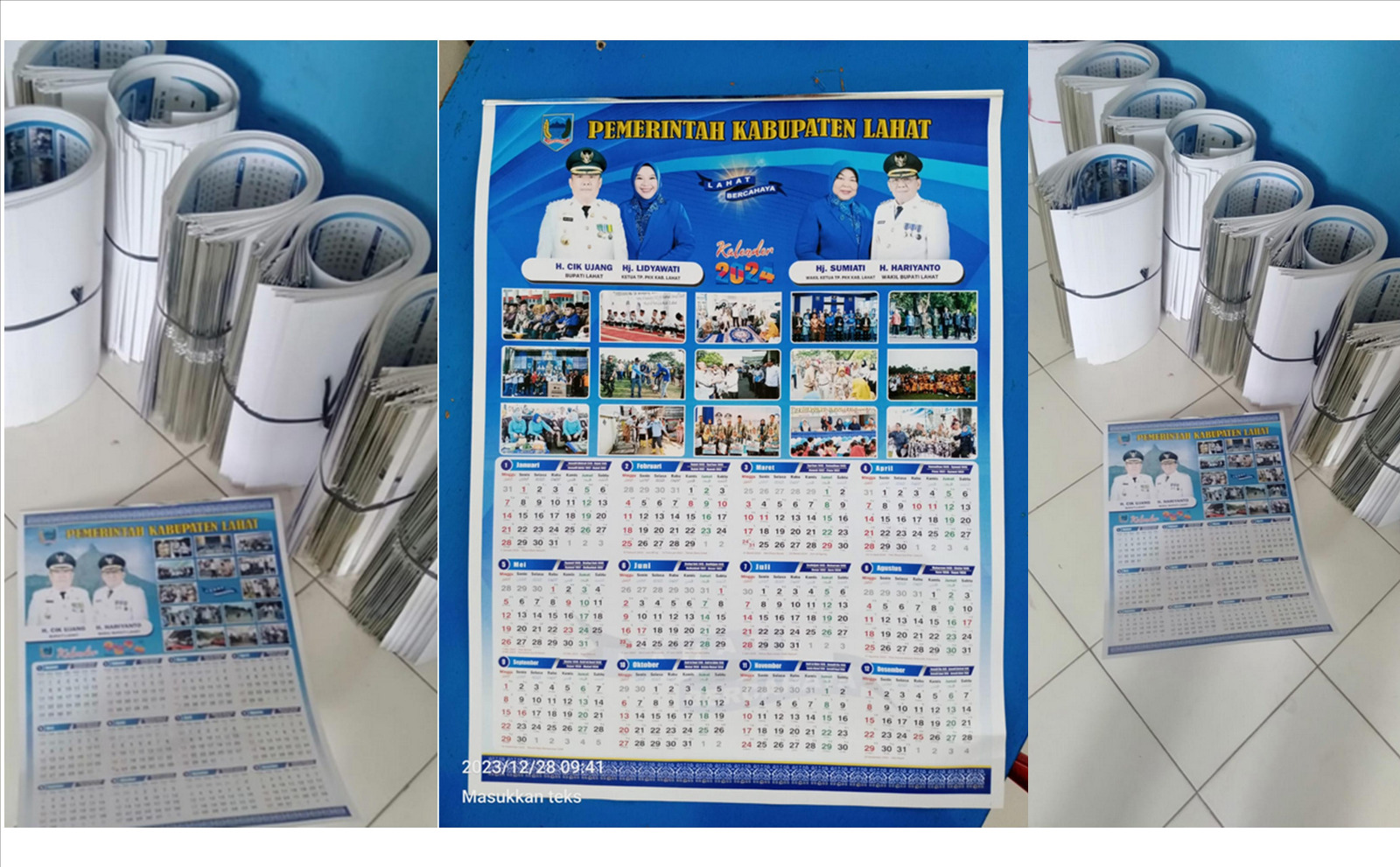 Warga Lahat Dihebohkan dengan Beredarnya Kalender 2024 Bergambar Mantan Bupati Lahat Cik Ujang