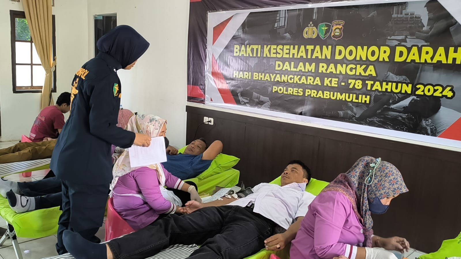 Polres Prabumulih Gelar Baksos Donor Darah Peringati Hari Bhayangkara ke-78, Kumpulkan 48 Kantong