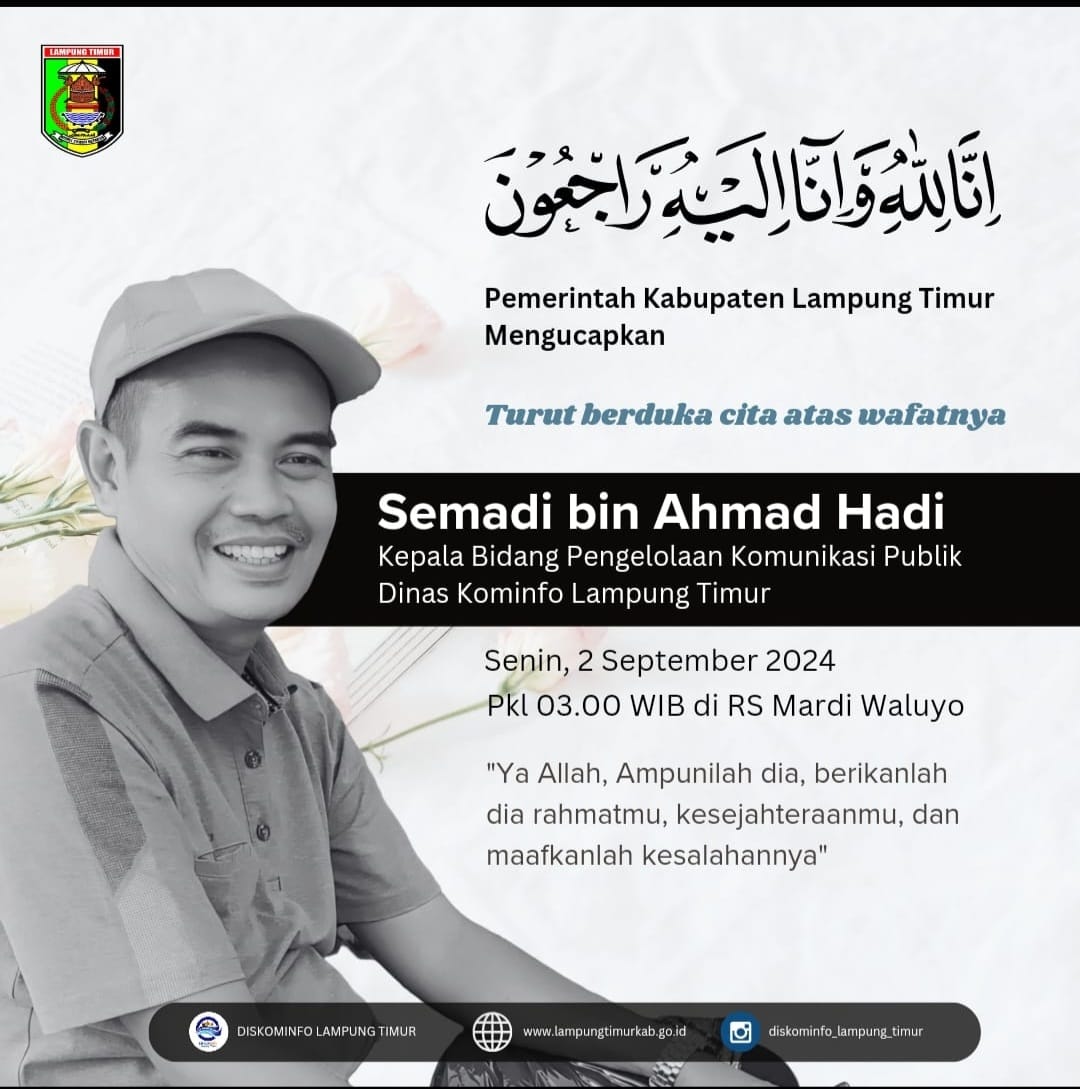 KWRI Lamtim Sampaikan Duka Cita Wafatnya Kabid Kominfo Lampung Timur Semadi