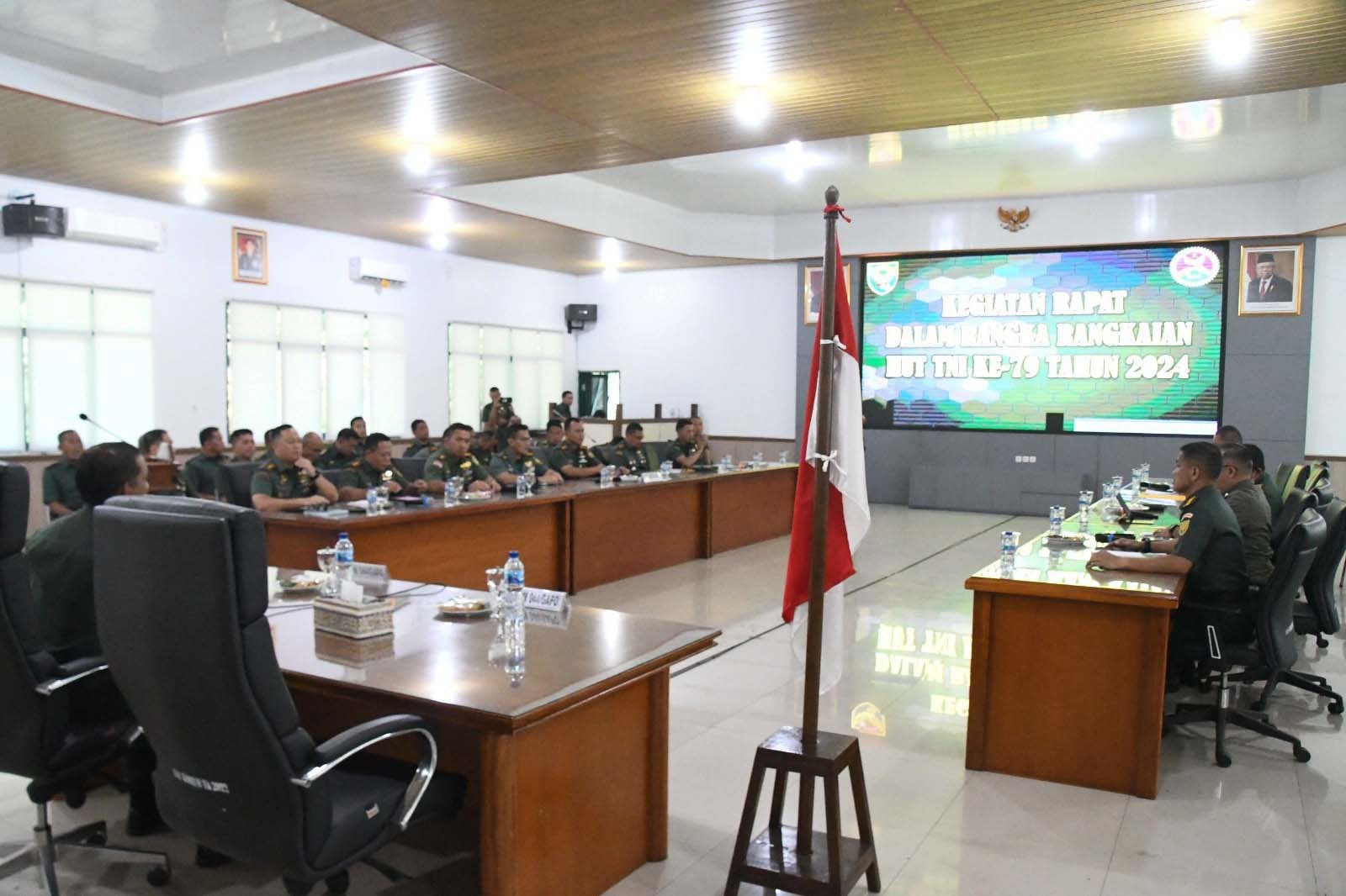 Korem 044/Gapo Gelar Rapat Persiapan Menyambut HUT TNI ke-79, Gelar Beberapa Kegiatan Baksos