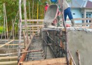 Satgas TMMD 127 Kodim 1417/Kendari Garap Pengecoran Jembatan Sambuli