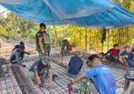 Satgas TMMD 127 Kodim 1417/Kendari Kebut Perakitan Besi Jembatan di Kota Kendari