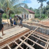 Satgas TMMD 127 Kodim 1417/Kendari Garap Konstruksi Jembatan Sambuli