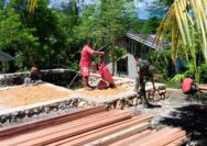 Semangat Tanpa Lelah, Satgas TMMD Kodim 1708/BN Percepat Pembangunan Rumah Layak Warga Sansundi