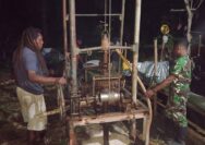 Kerja Hingga Malam, Satgas TMMD Kodim 1708/BN Kebut Pengeboran Sumur Air Bersih di Sansundi