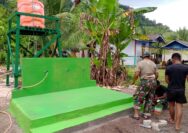 Satgas TMMD Ke-128 Kodim 1708/BN Percantik Fasilitas Sumur Bor di Kampung Sansundi