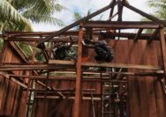 Lima Unit Rumah Sasaran TMMD Rampung Pemasangan Rangka Atap