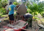 Satgas TMMD Kodim 1708/BN dan Warga Bangun Tugu Prasasti, Simbol Kemanunggalan TNI-Rakyat