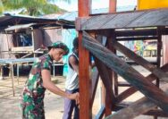 Satgas TMMD Lakukan Pengecatan Rangka Profil Tank untuk Perkuat Ketahanan Material