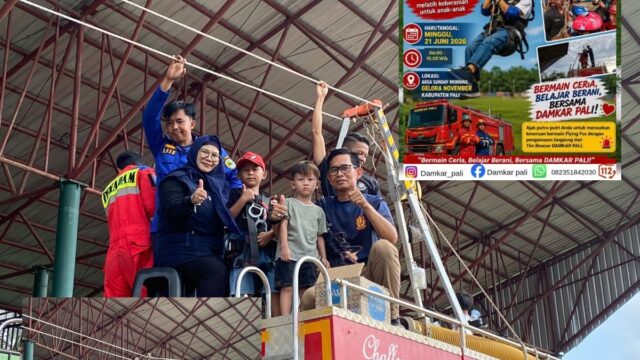 Damkar PALI Sukses Gelar Permainan Flying Fox Gratis, Jadi Acara Rutin yang Semakin Ramai Pengunjung