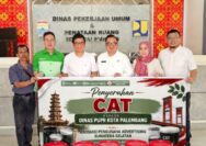 Pengusaha Advertising Sumsel Bantu Cat untuk Percantik Trotoar Kota Palembang Jelang HUT Kota Palembang
