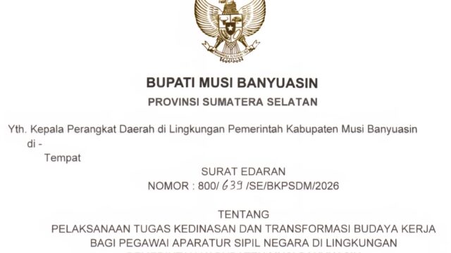 Pemkab Muba Resmi Terapkan WFH Setiap Jumat untuk ASN