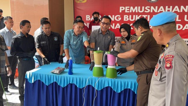 Polda Sumsel Musnahkan Barang Bukti Narkoba Senilai Rp2,2 Miliar